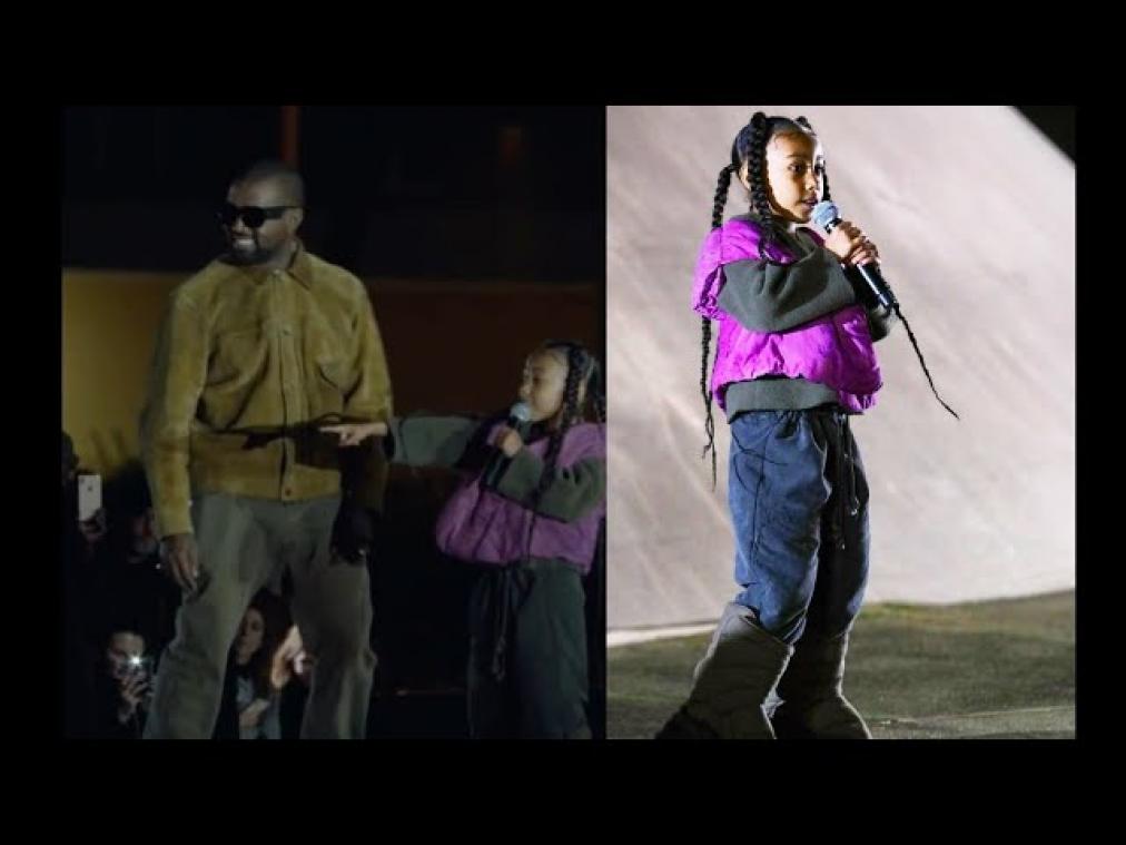 VIDEO. North West staat samen met vader Kanye op podium van Paris Fashion Week