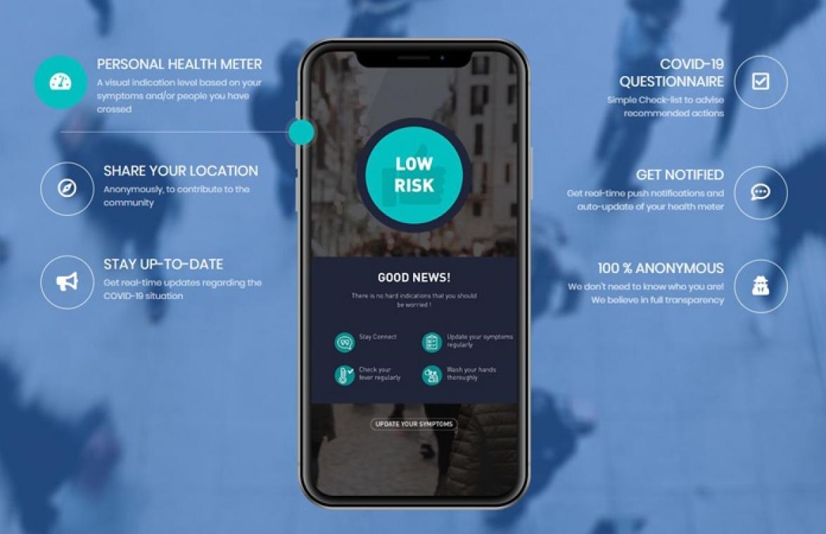 Nieuwe app waarschuwt je als je risico loopt om besmet te worden met coronavirus