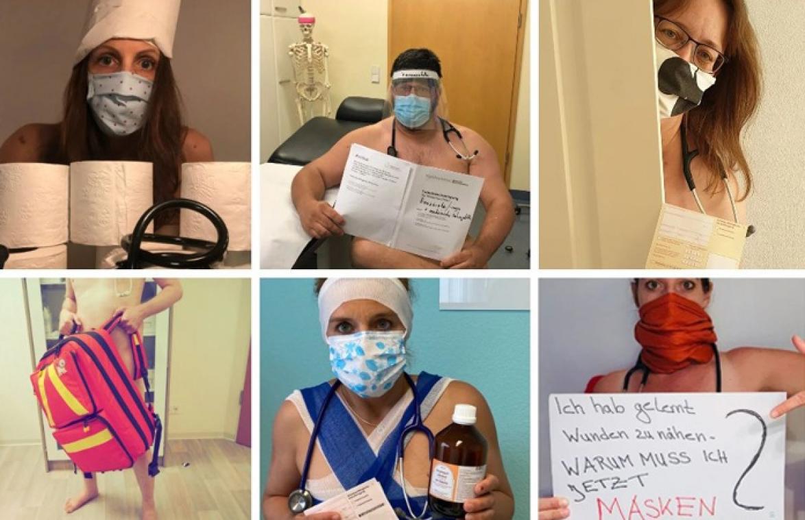 Dokters poseren naakt uit protest en bezorgdheid