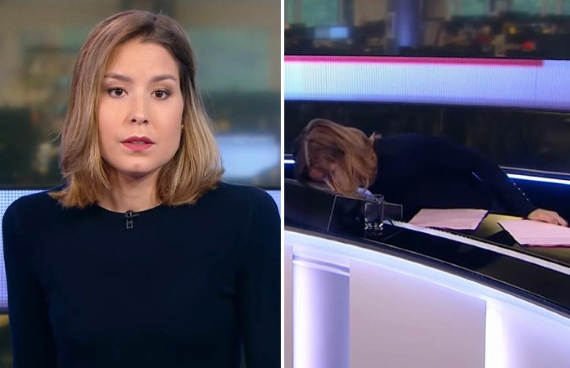 Nederlandse nieuwslezeres onwel tijdens live-uitzending (video)