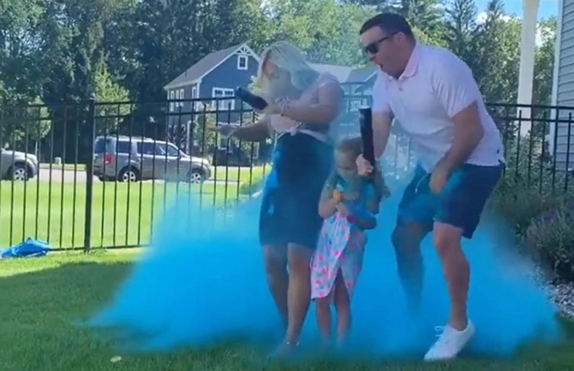 Gender reveal gaat pijnlijk mis: "Nu heb je geen sterilisatie meer nodig!" (video)