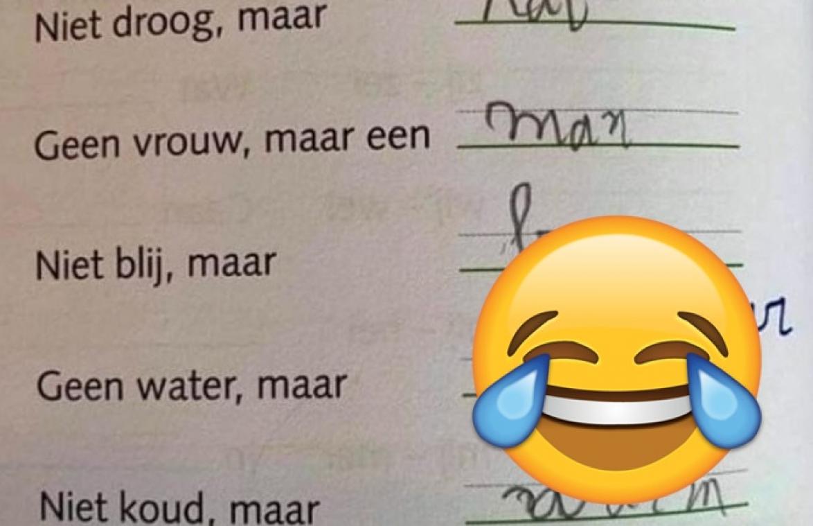 Papa trots op HILARISCH antwoord van zoontje op examen (foto)