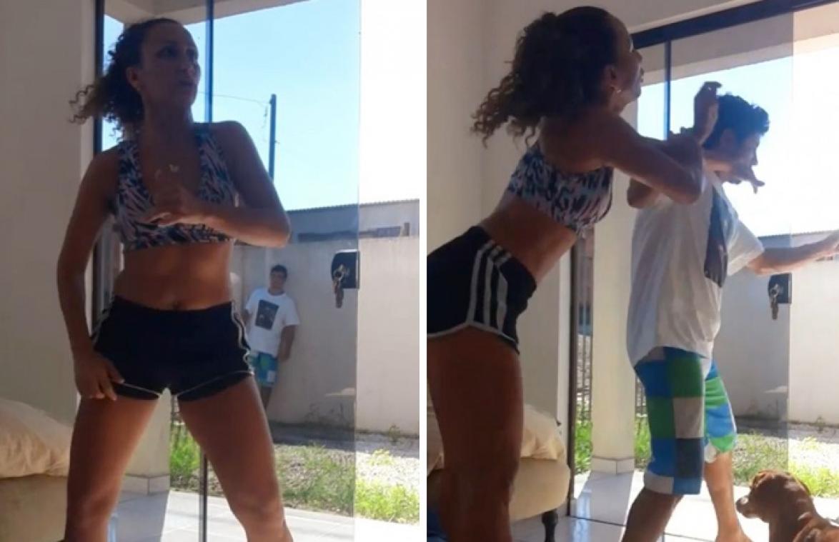 Vrouw krijgt tijdens TikTok-dansje bezoek van viespeuk, maar ze laat zich NIET doen (video)