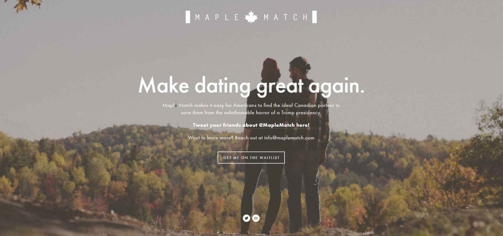 Datingsite wil Trump-haters en Canadezen matchen