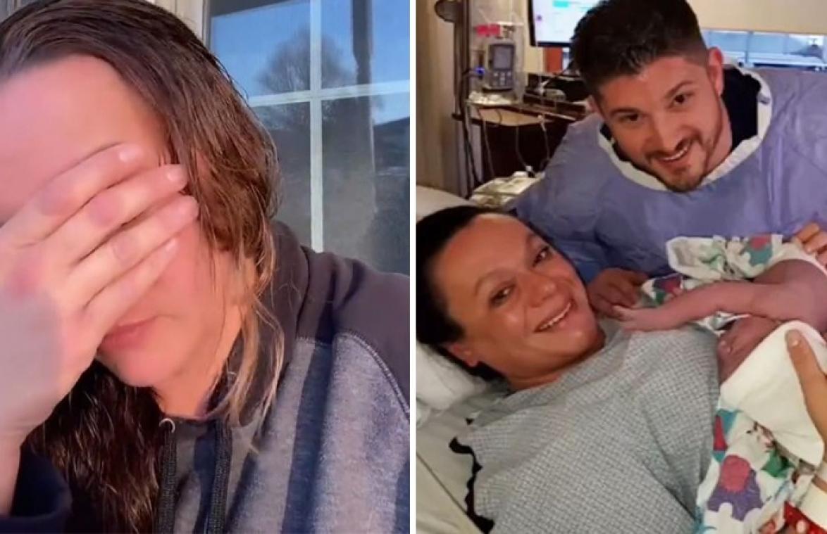 GÊNANT! Man deelt foto van zijn pas bevallen vrouw, maar vergeet intiem detail weg te laten...