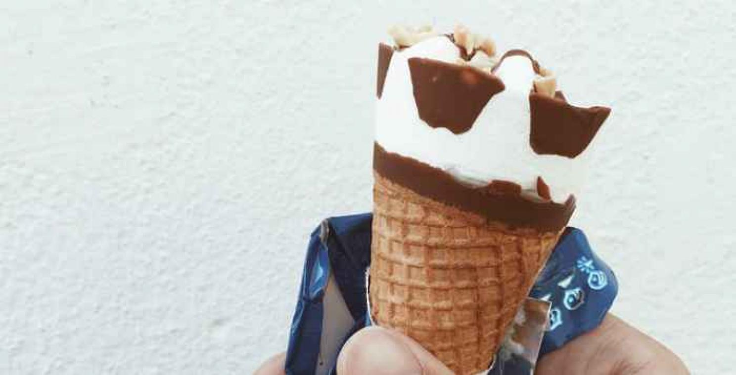 Het lekkere uiteinde van een cornetto eet je beter niet op
