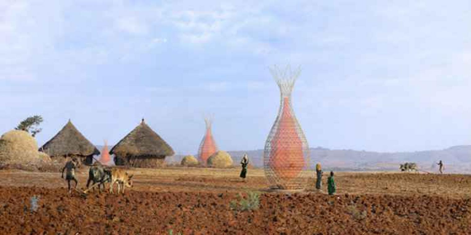Deze toren produceert bijna 100 liter water per dag