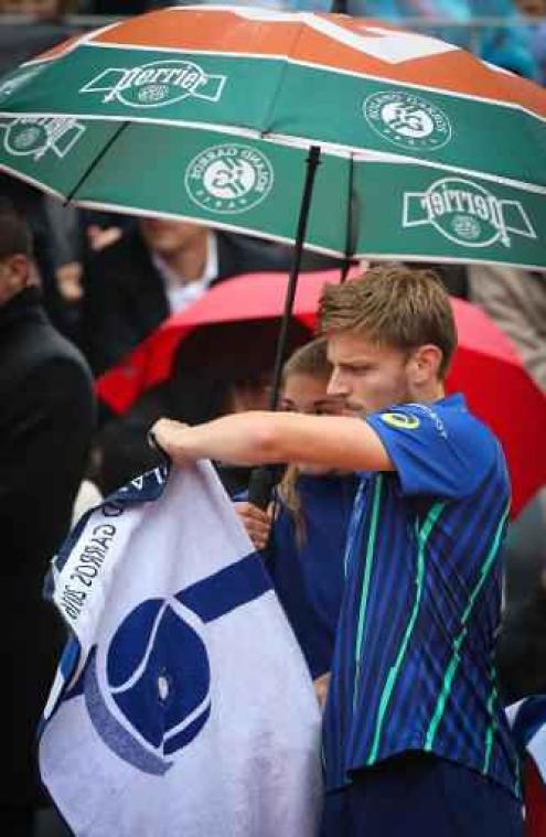 Er wordt vandaag niet meer getennist op Roland Garros, Goffin-Gulbis verplaatst naar morgen