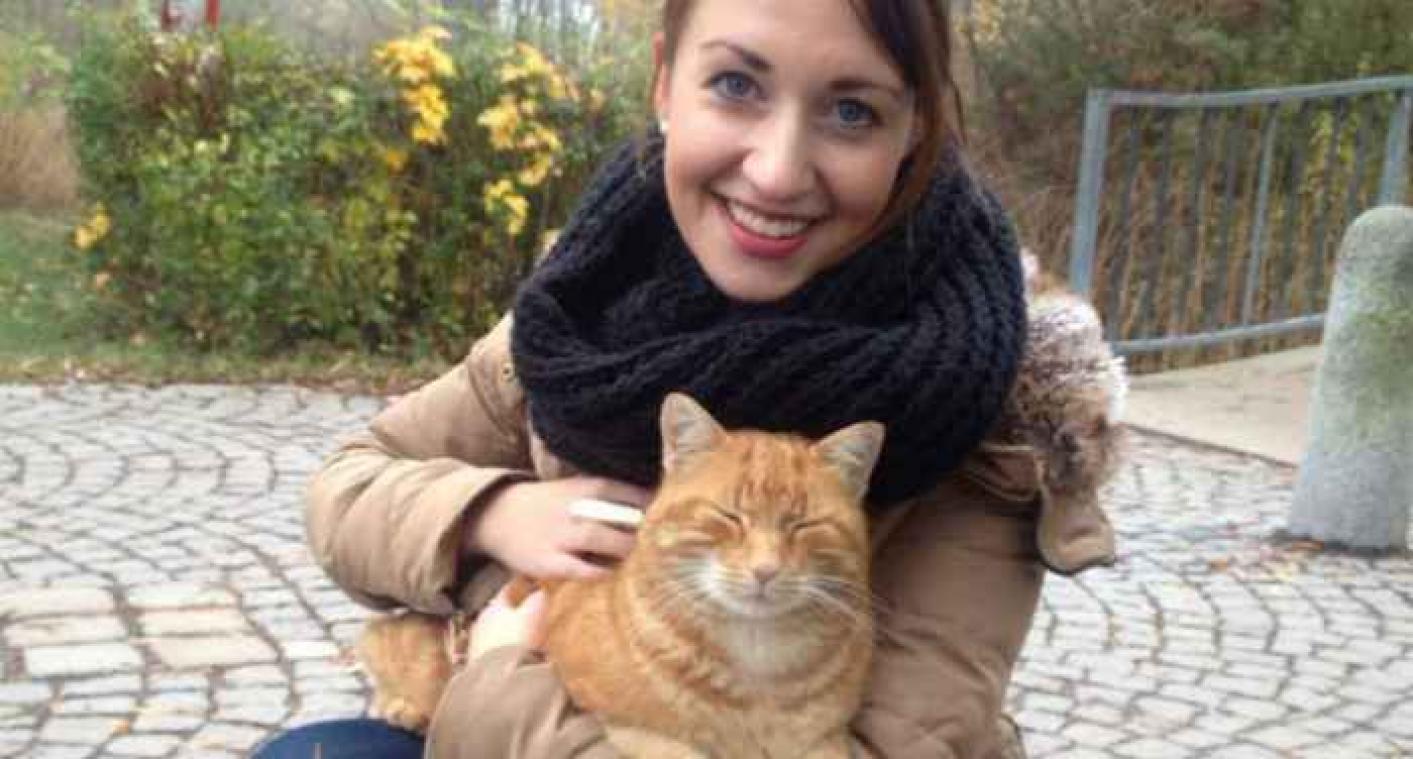 Deze campus kat verwent studenten elke dag met knuffels