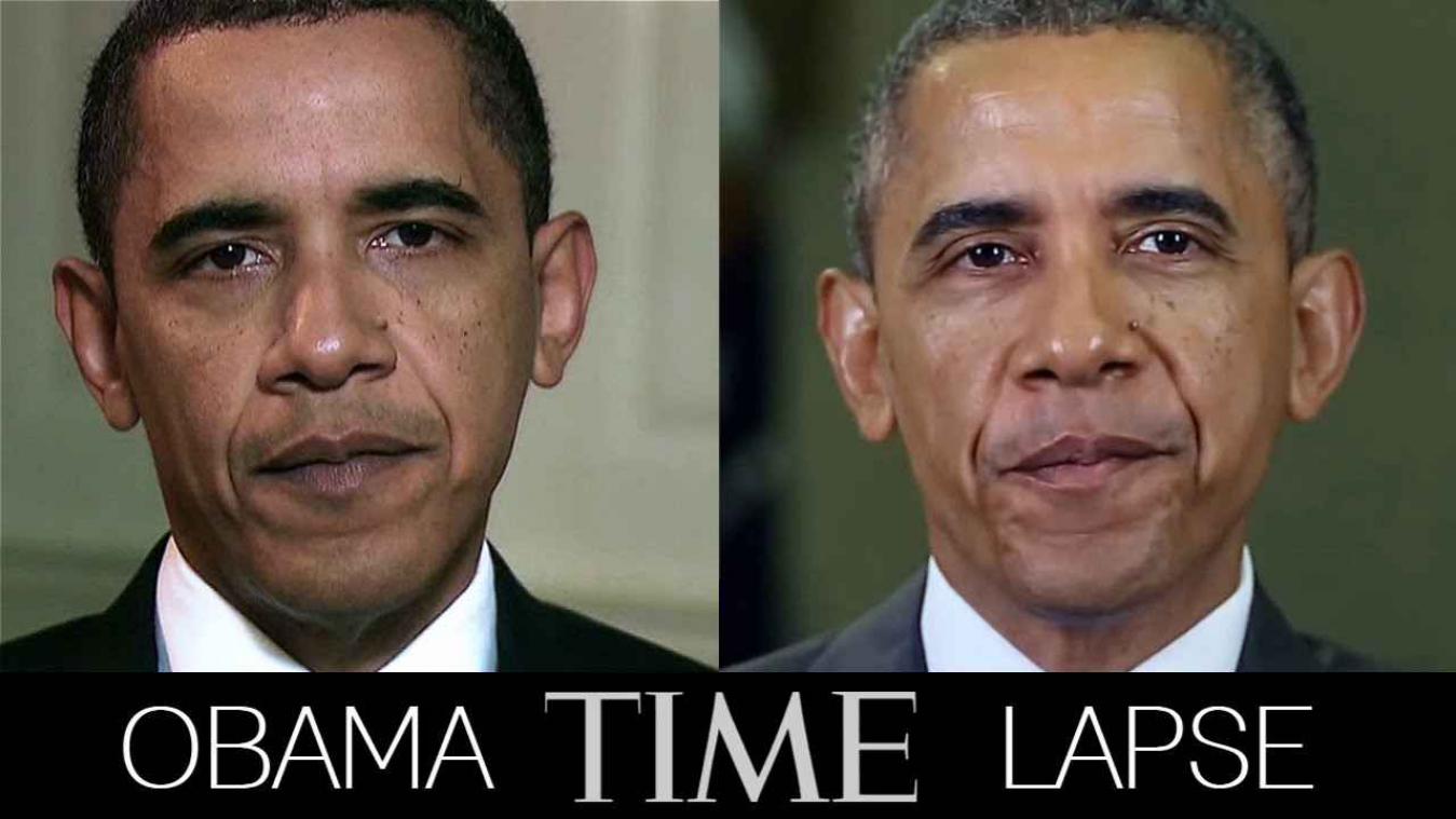 Opmerkelijke time-lapse video laat de gevolgen van het presidentschap op het uiterlijk van Barack Obama zien