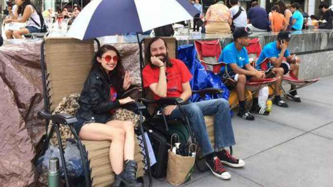 In New York schuiven enkele mensen al aan voor de onaangekondigde iPhone 6