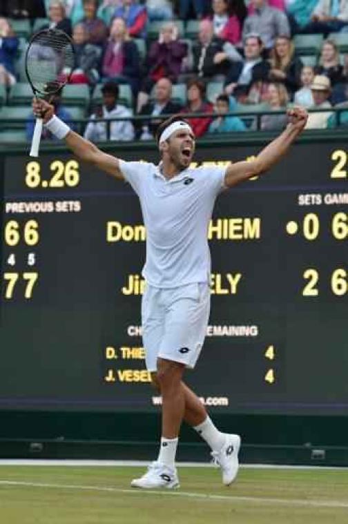 Wimbledon - Dominic Thiem verrassend uitgeschakeld door Jiri Vesely