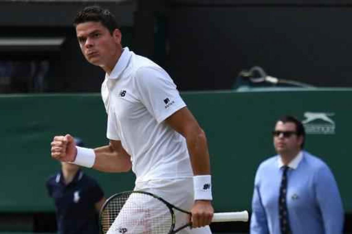Raonic mag als eerste naar halve finales Wimbledon