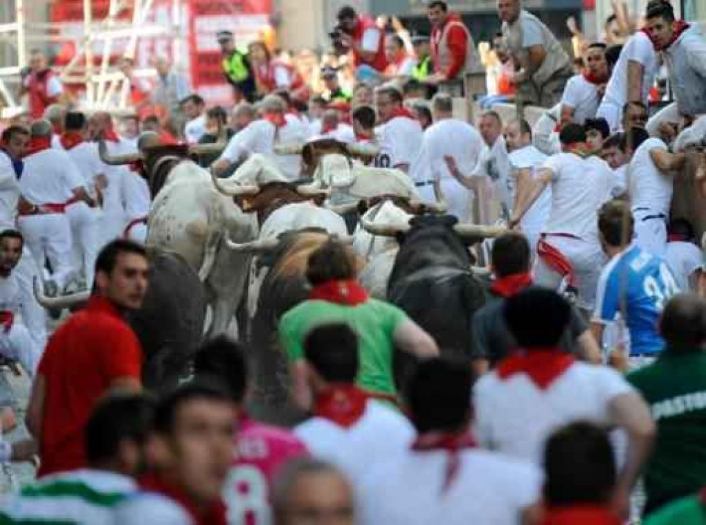 Veertien gewonden bij stierenloop in Pamplona