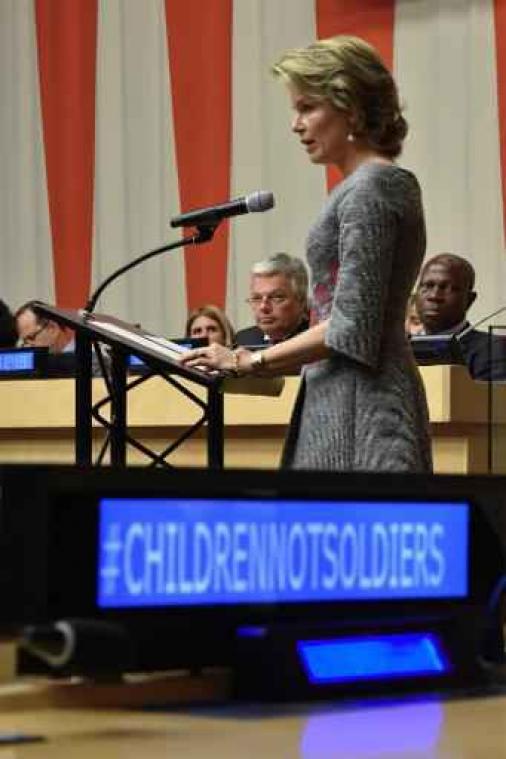 Koningin Mathilde beklemtoont belang re-integratie van kinderen uit conflictsituaties