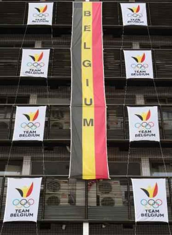 Belgische vlag wappert in olympisch dorp