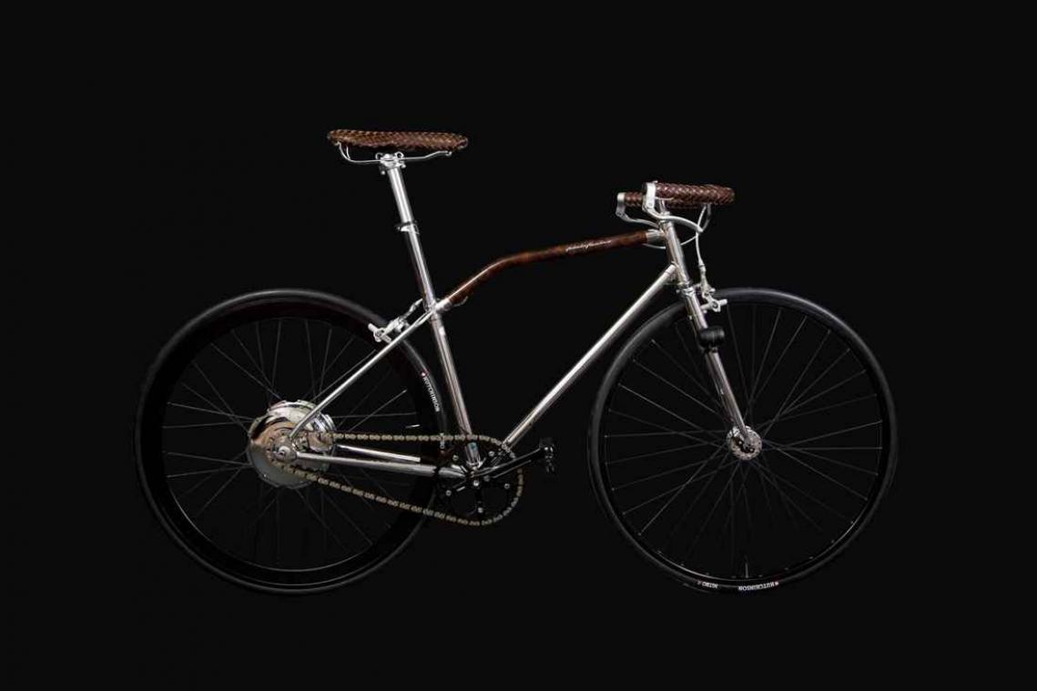 Fiets in retro-futuristische stijl naar je werk
