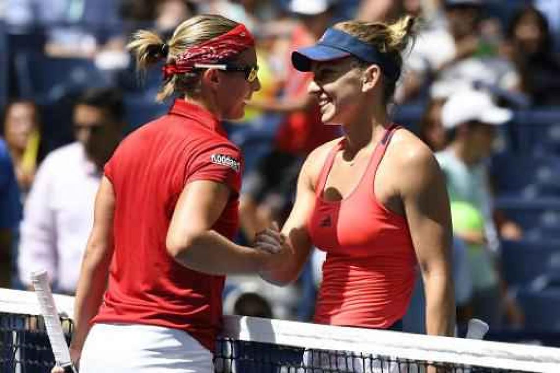 US Open - Simona Halep ligt Kirsten Flipkens echt niet