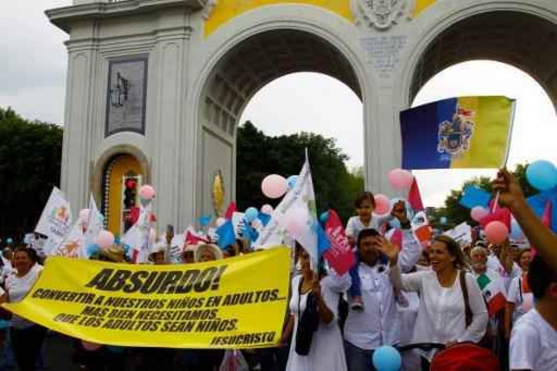 Duizenden Mexicanen protesteren tegen homohuwelijk