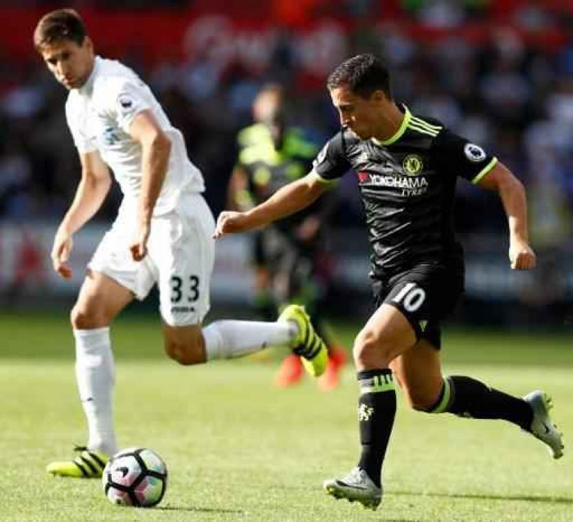 Belgen in het buitenland - Hazard en Courtois lijden eerste puntenverlies bij Swansea