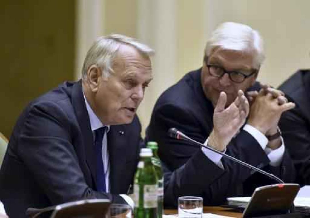 Duitse en Franse minister van Buitenlandse Zaken in het oosten van Oekraïne