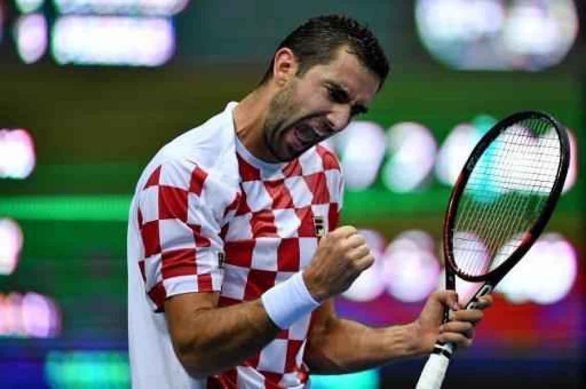Kroatië en Frankrijk houden elkaar in evenwicht in halve finale Davis Cup