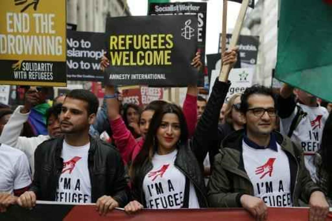 Bijna 20.000 mensen op straat in Londen voor vluchtelingen