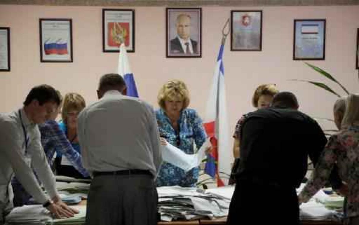 Gedeeltelijke resultaten wijzen op monsteroverwinning voor partij van Poetin