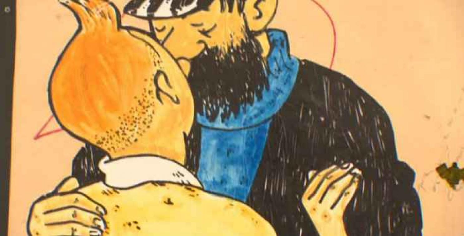 Kuifje en kapitein Haddock volgen de penis van Sint-Gillis op