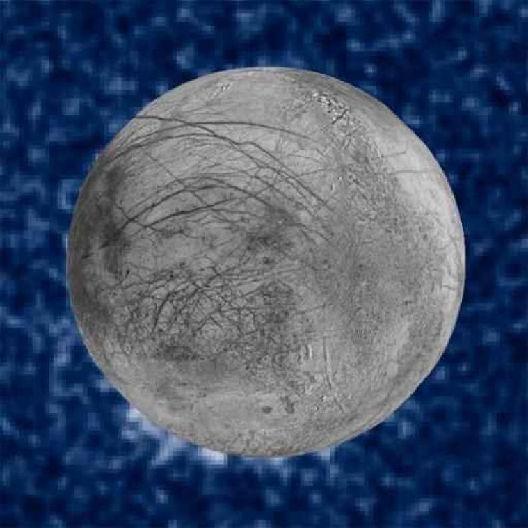 Hubble-ruimtetelescoop zag mogelijk bundels van waterdamp van Jupitermaan Europa komen