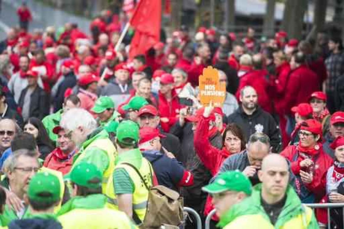Vakbondsbetoging trekt door Brussel