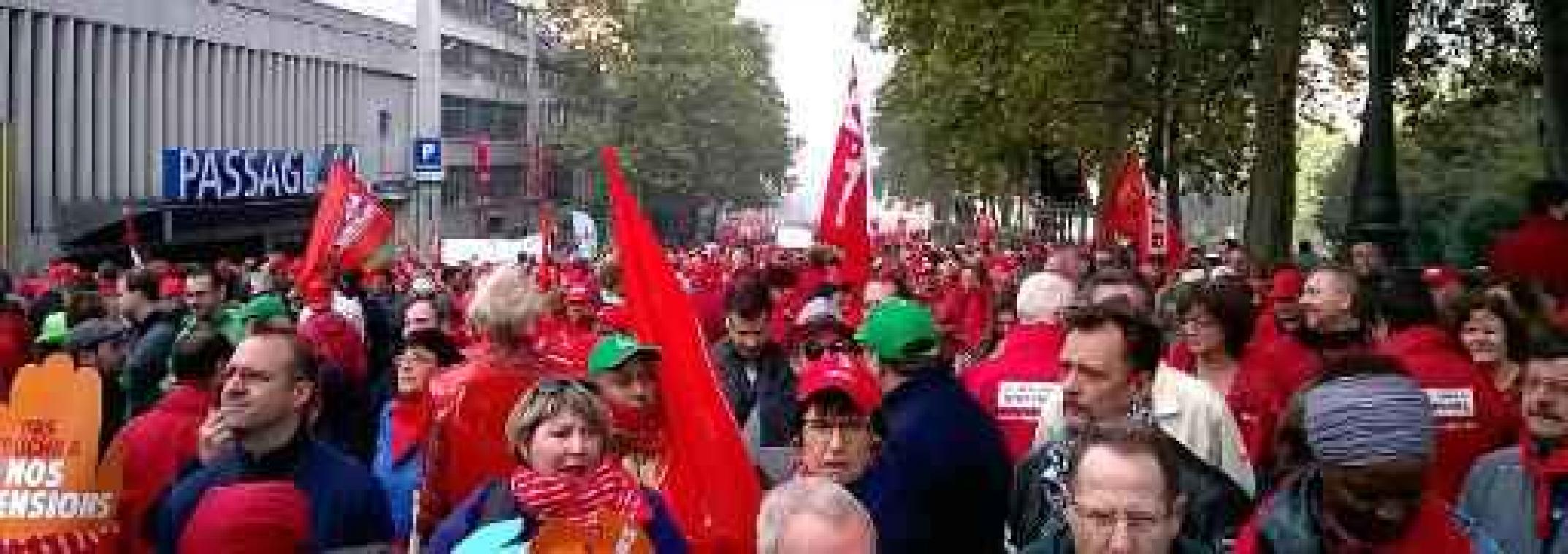 ABVV spreekt van 70.000 deelnemers aan vakbondsbetoging, politie houdt het op 45.000