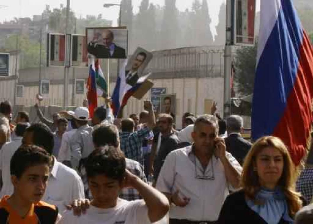 Russische ambassade in Damascus aangevallen