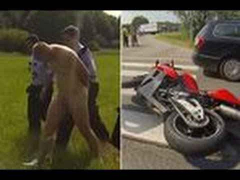Naakte Tsjechische motorrijder opgepakt wegens provocatie