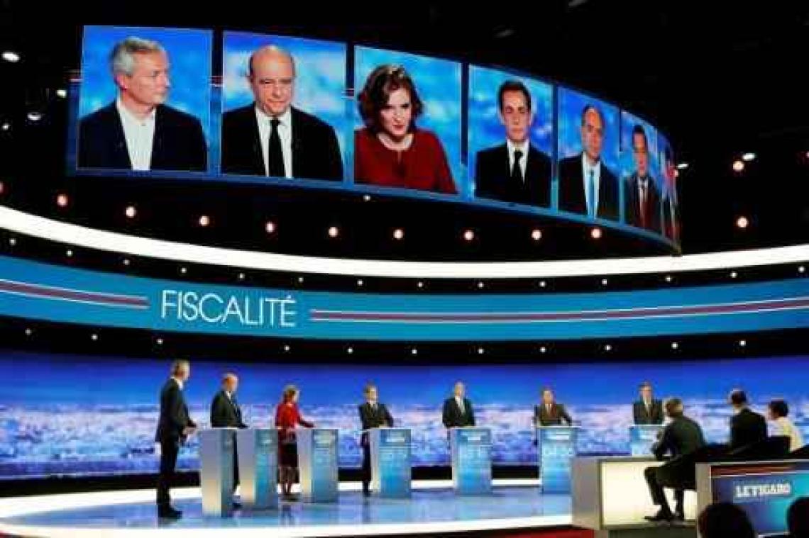 Sarkozy neemt het op tegen rechtse concurrenten in eerste televisiedebat