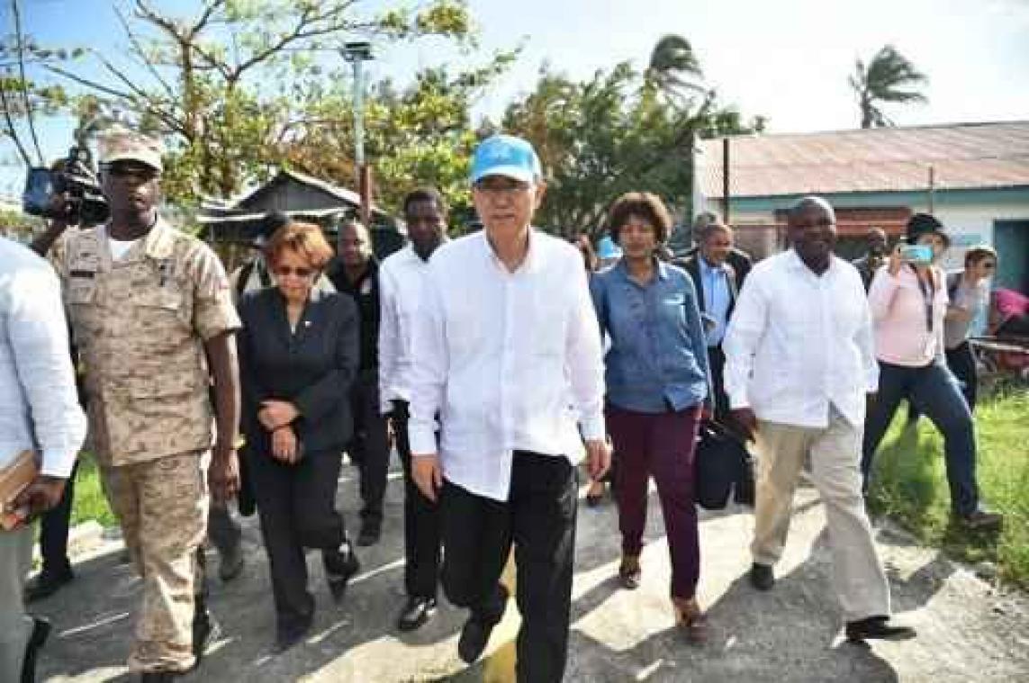 Orkaan Matthew - Ban Ki-moon aangekomen in Haïti