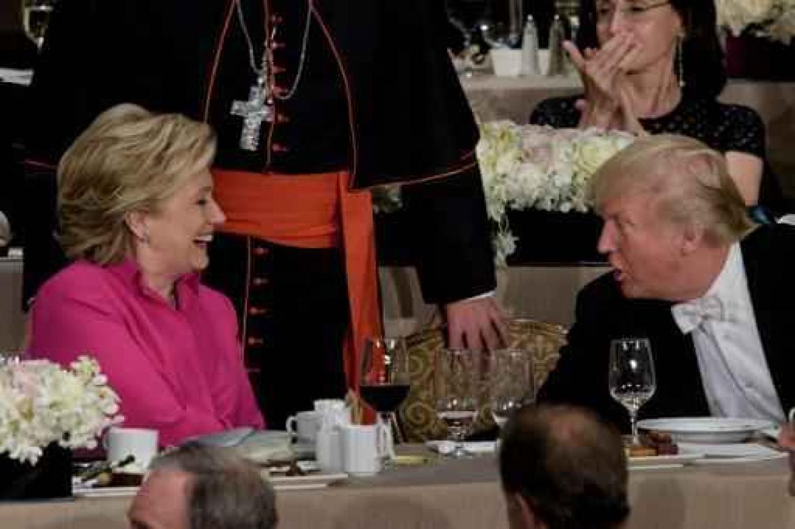 Trump uitgejouwd voor mop over Clinton tijdens liefdadigheidsetentje