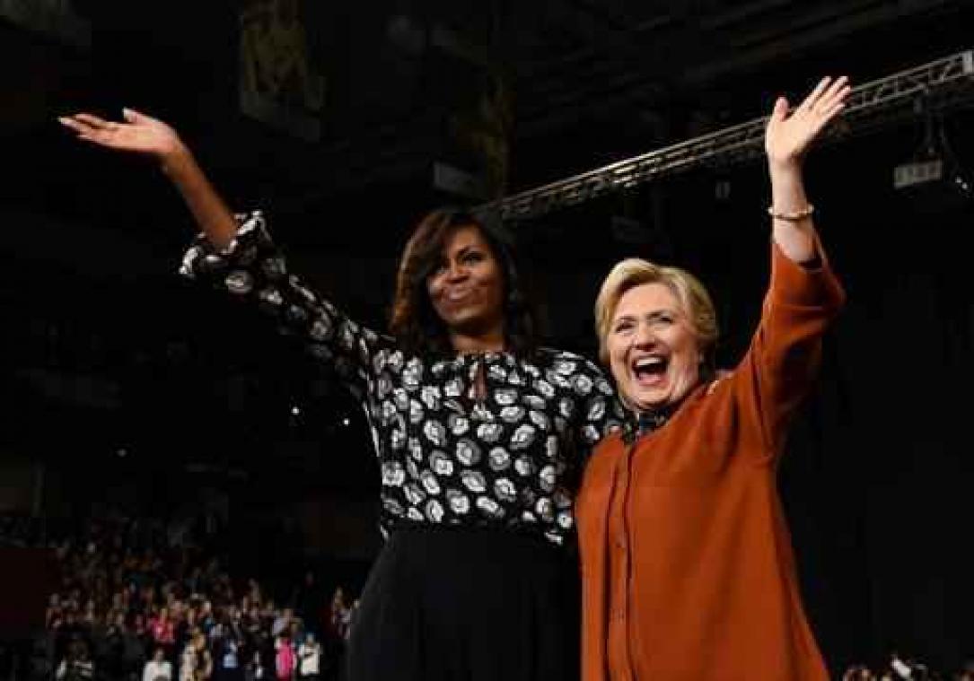 Race Witte Huis - Michelle Obama roept Amerikanen samen met Hillary Clinton op om te gaan stemmen