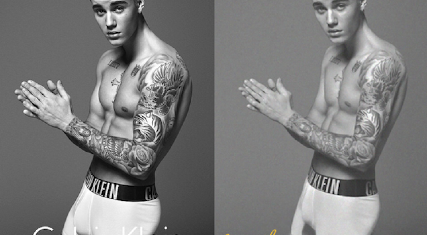 Justin Bieber krijgt een grotere penis van Calvin Klein