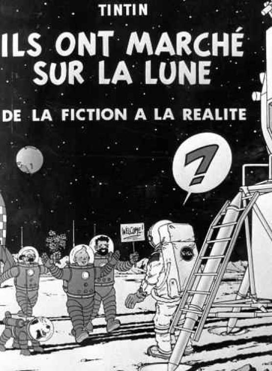 Originele plaat uit het Kuifjesalbum "On a marché sur la lune" onder de hamer