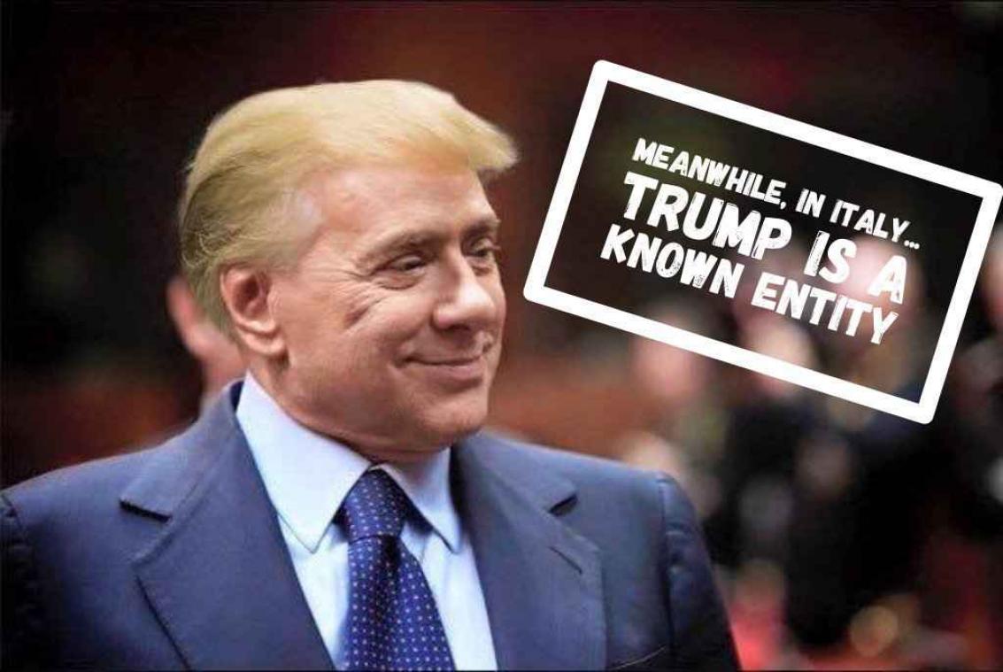 Italië maakt zich vrolijk over Trumpusconi