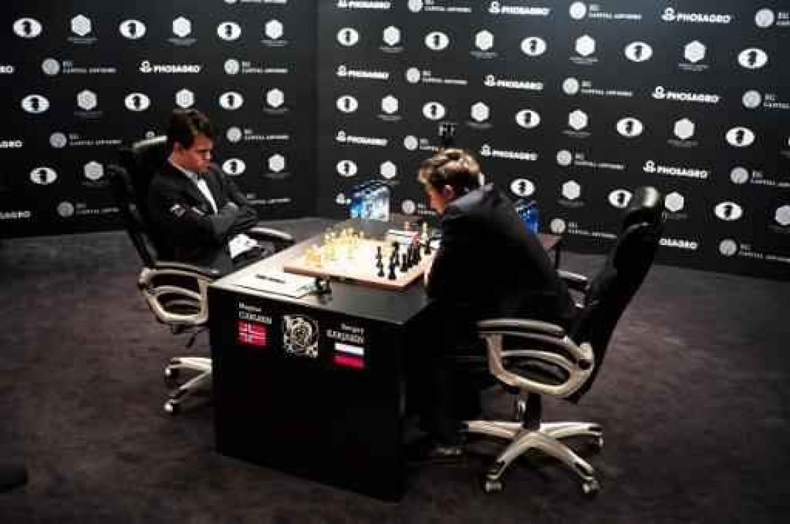 WK schaken - Carlsen en Karjakin blijven remise spelen