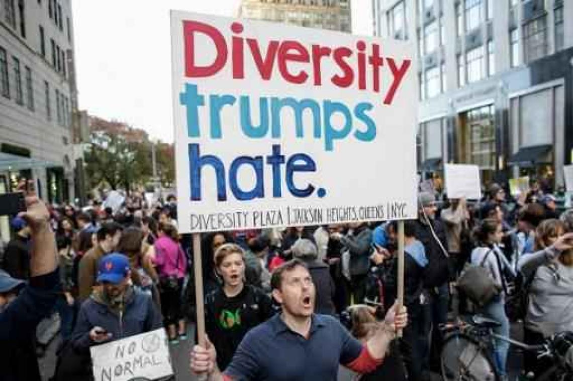 Trump president-elect - Opnieuw betoging tegen Trump in New York