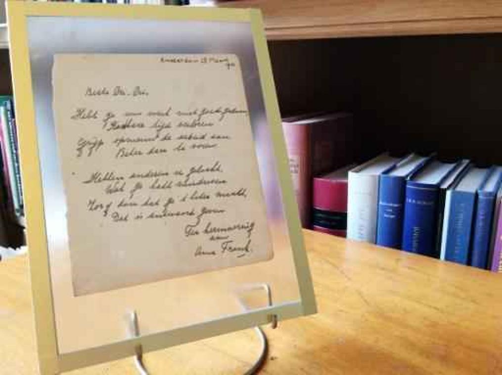 Zeldzaam gedicht van Anne Frank onder de hamer