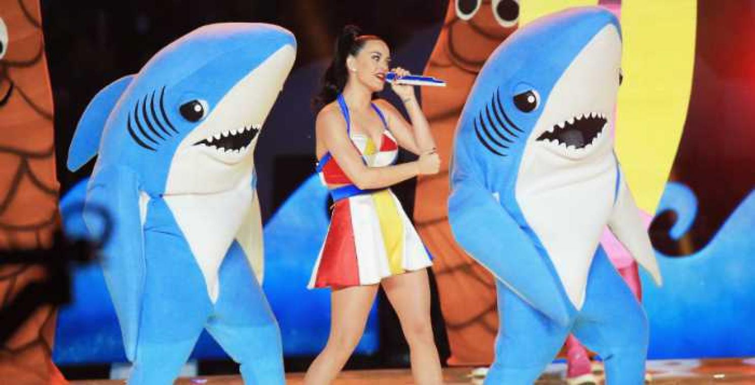 Linkerhaai van de Superbowl is nieuw internetfenomeen 