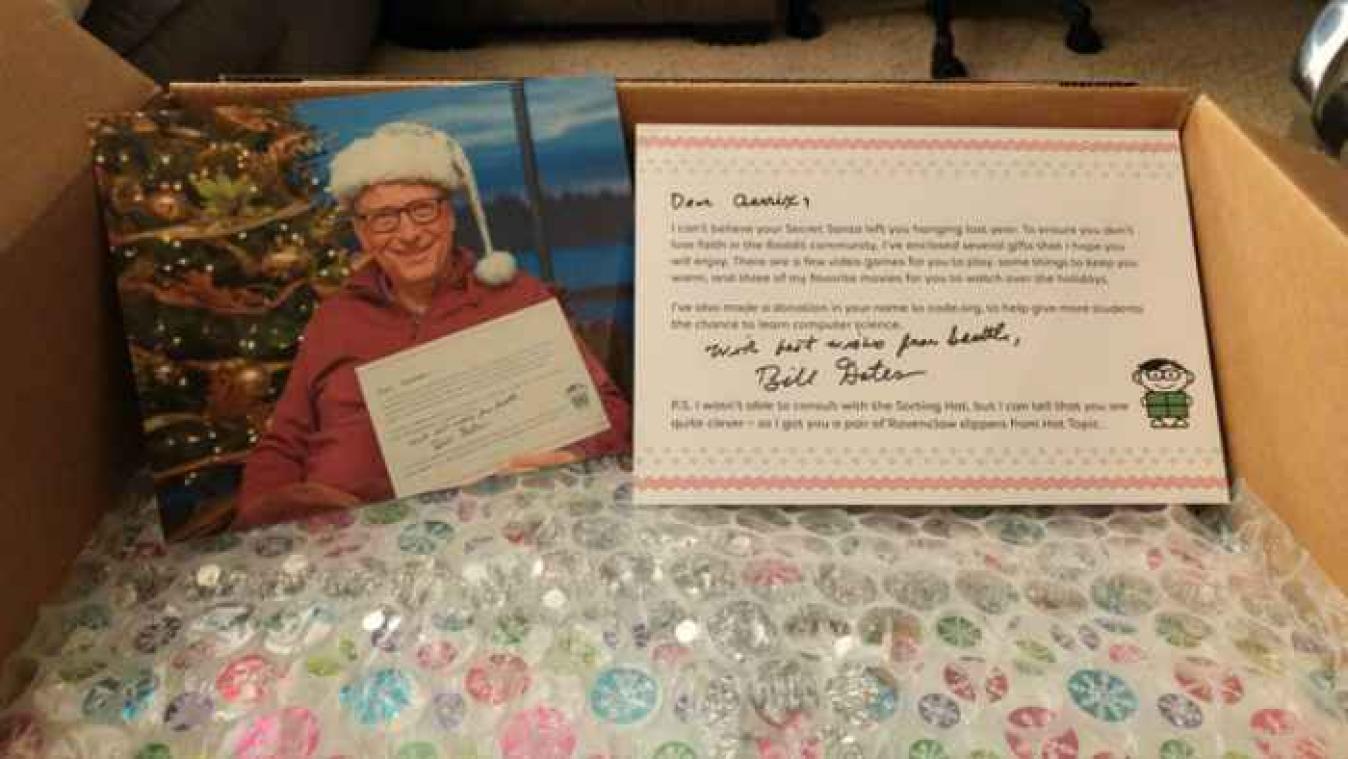 Bill Gates bewijst zich weer als de perfecte 'secret Santa'