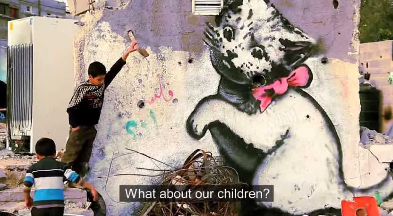 Graffitikunstenaar Banksy in Gaza