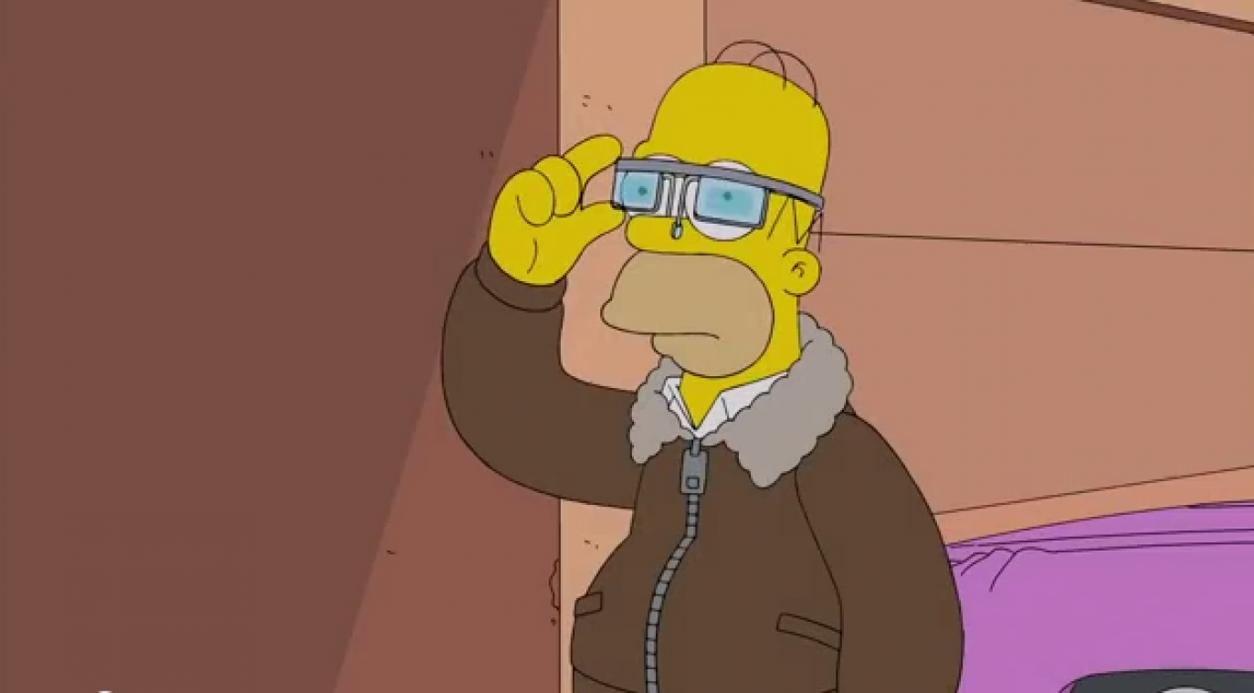 Ook Homer Simpson in de ban van Google Glass