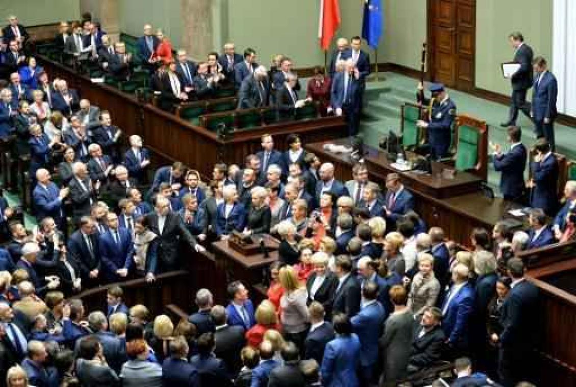 Pools parlement houdt korte zitting tijdens blokkade