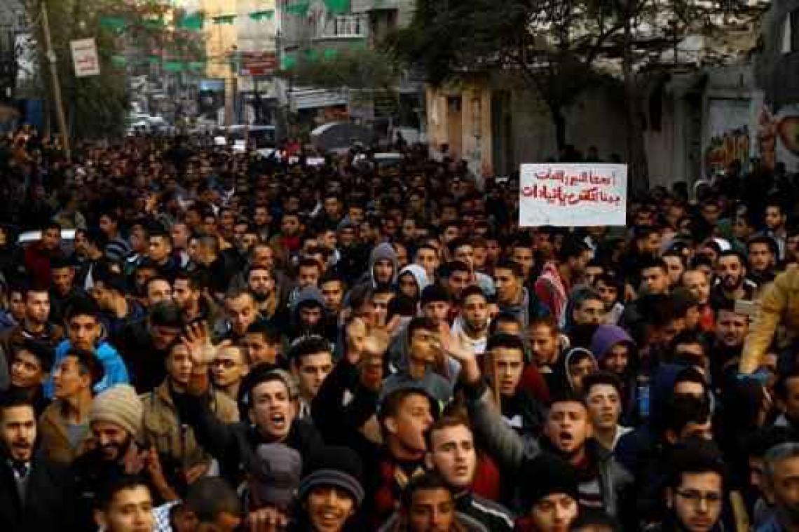 Palestijnen betogen in de Gazastrook tegen energieproblemen